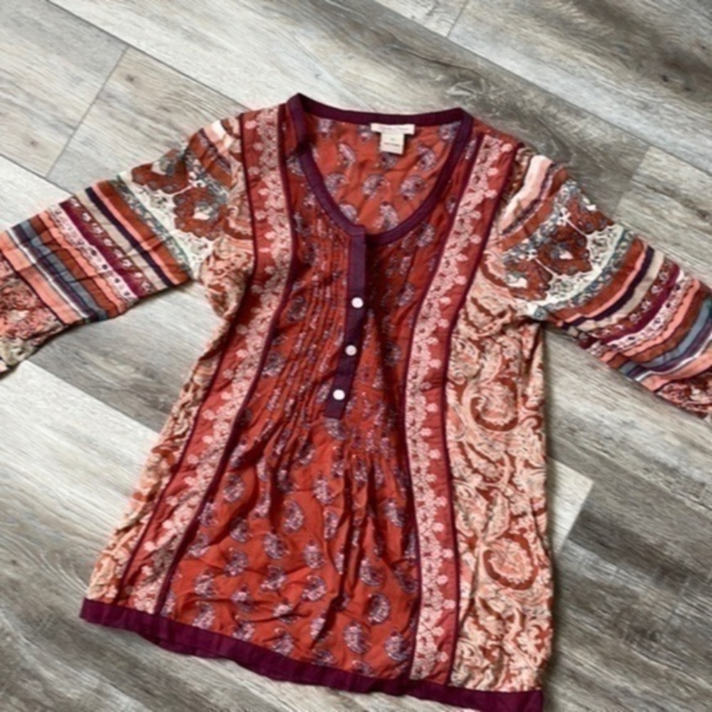 Lucky brand top extra small BoHo top 100% rayon